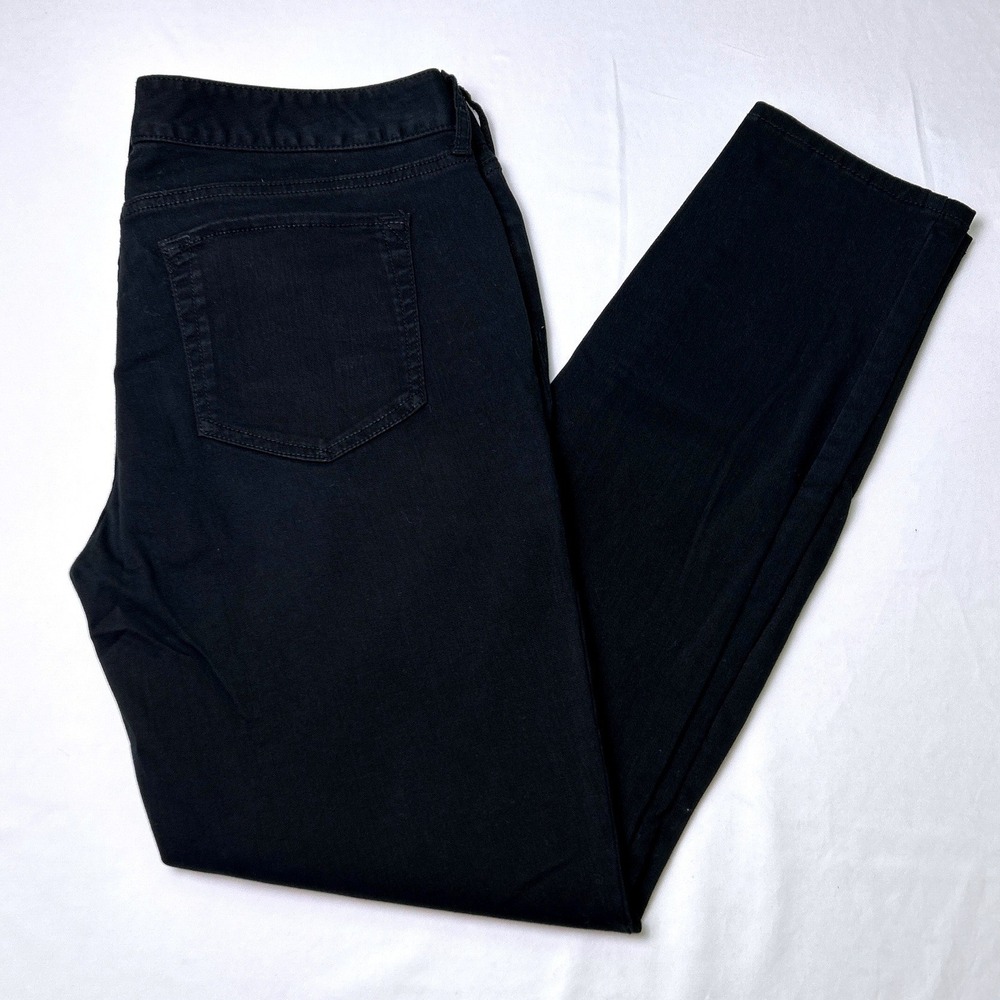 Eddie Bauer Womens Mid Rise Slightly Curvy Skinny 5-Pocket Jeans Size 12 Black